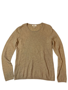 Fiona 100% Cashmere Camel Crewneck Sweater Womens Medium Minimalist